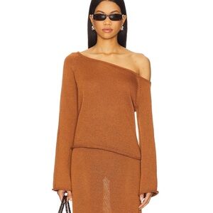 Elegant Brown Off-Shoulder Women's Top